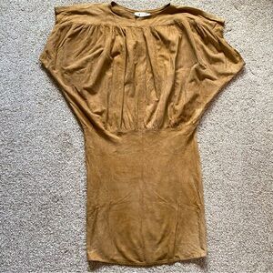 VINTAGE 80s Suede Leather I. Magnin Firenze Designer Dress, Boho, Western, Retro
